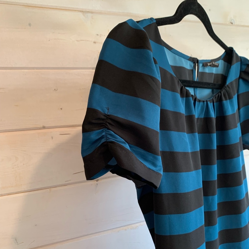 Jacob | Black & Blue Striped Dress - Picture 2 of 7